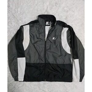 Vintage Starter Jacket Size 18 Lightweight Black White Mens‎ Small